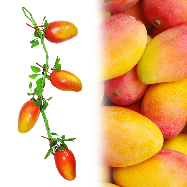 Искусственный фрукт Манго муляж декоративные фрукты (красно-желтый)