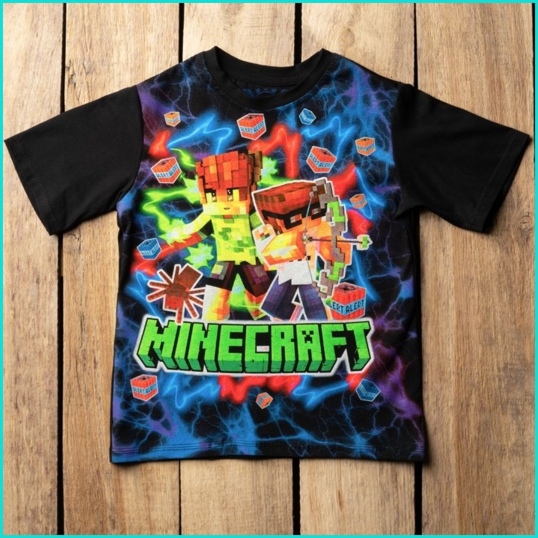 Светящаяся футболка "Minecraft - Майнкрафт" (р.42 Рост 140-146)