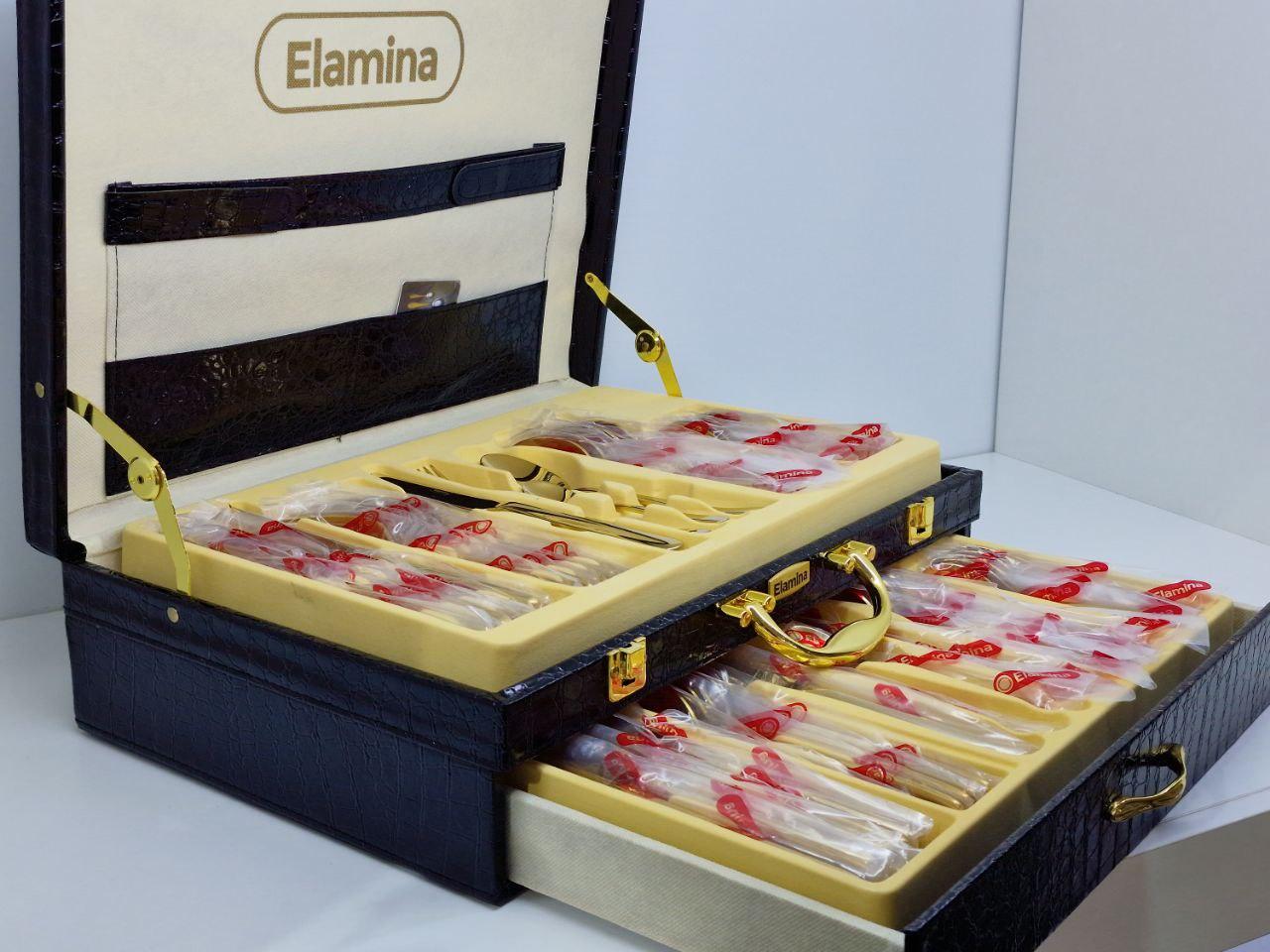 Набор столовых приборов 48 предметов золото Elamina - фото 4 - id-p110515185