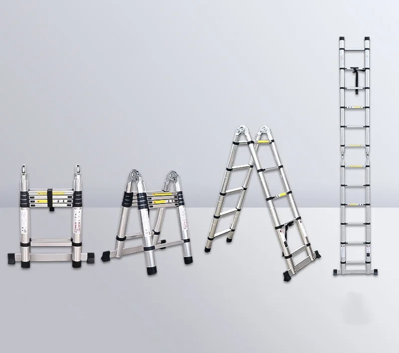 Стремянка-лестница телескопическая 2-секционная, 16 ступеней - фото 1 - id-p110515298