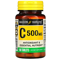 Витамин С, 500 мг, 100 таблеток, Mason Natural,