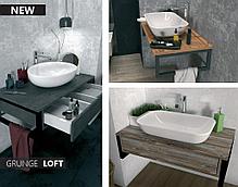 Тумба с ящиком под раковину GRUNGE LOFT 70 см. Светлый бетон., фото 5