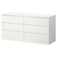 IKEA 30403585 МАЛЬМ Комод с 6 ящиками, белый, 160x78 см, ИКЕА