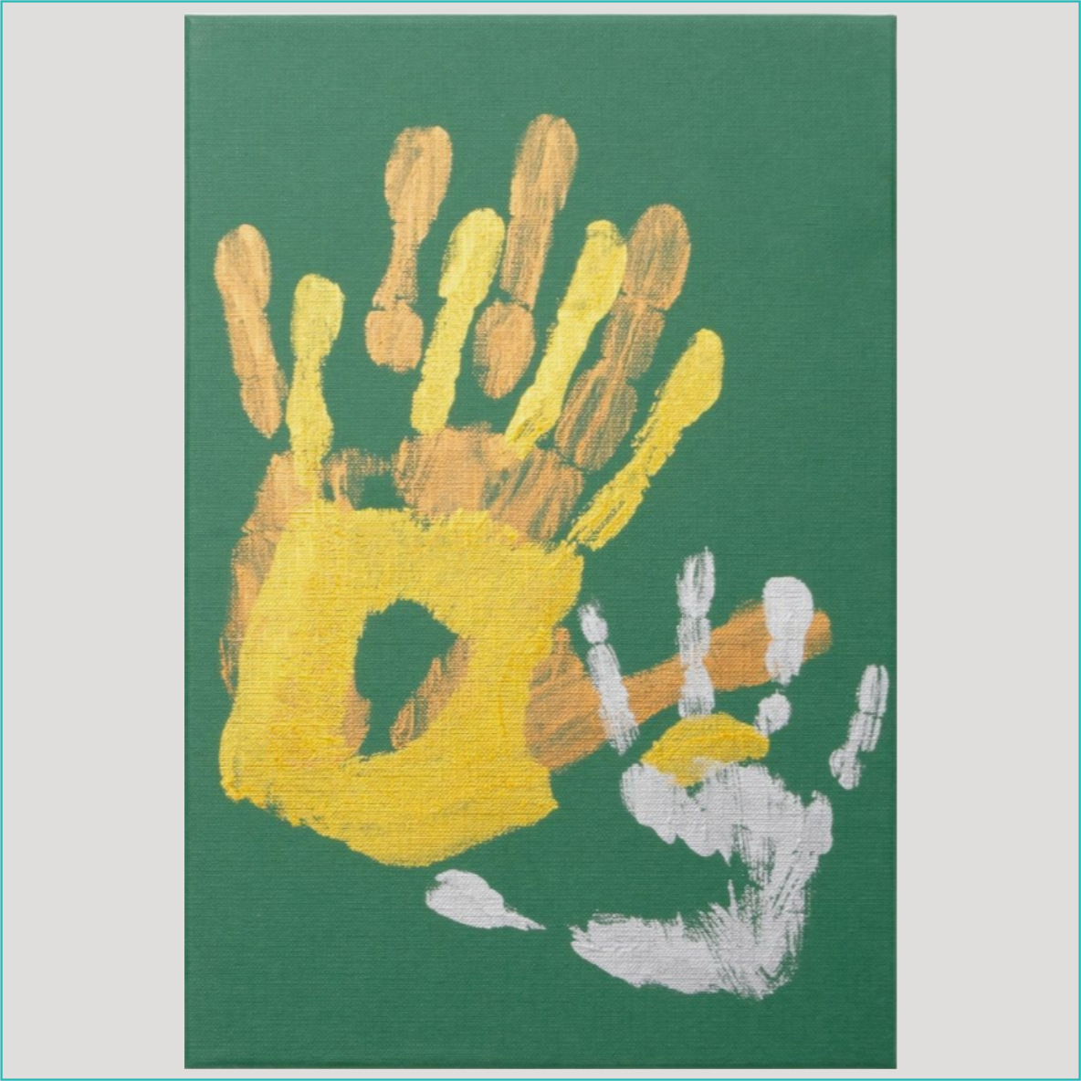 Набор "Отпечатки рук влюбленных на холсте" (Green) - фото 3 - id-p110517040