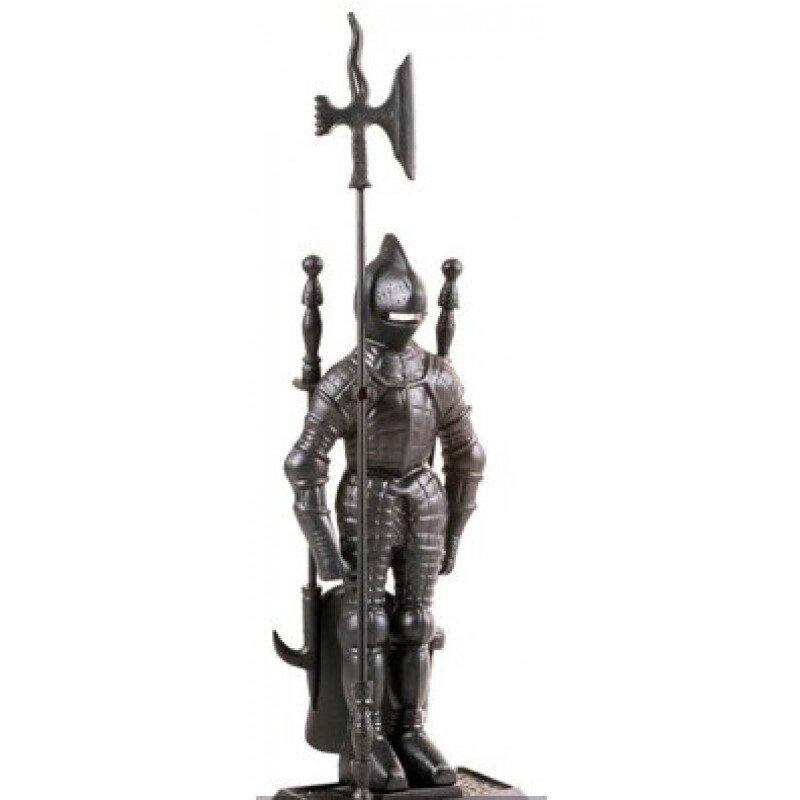 Набор каминный D50011ВК Рыцарь (4 предмета, 79см, черный), на подставке - фото 1 - id-p110517417