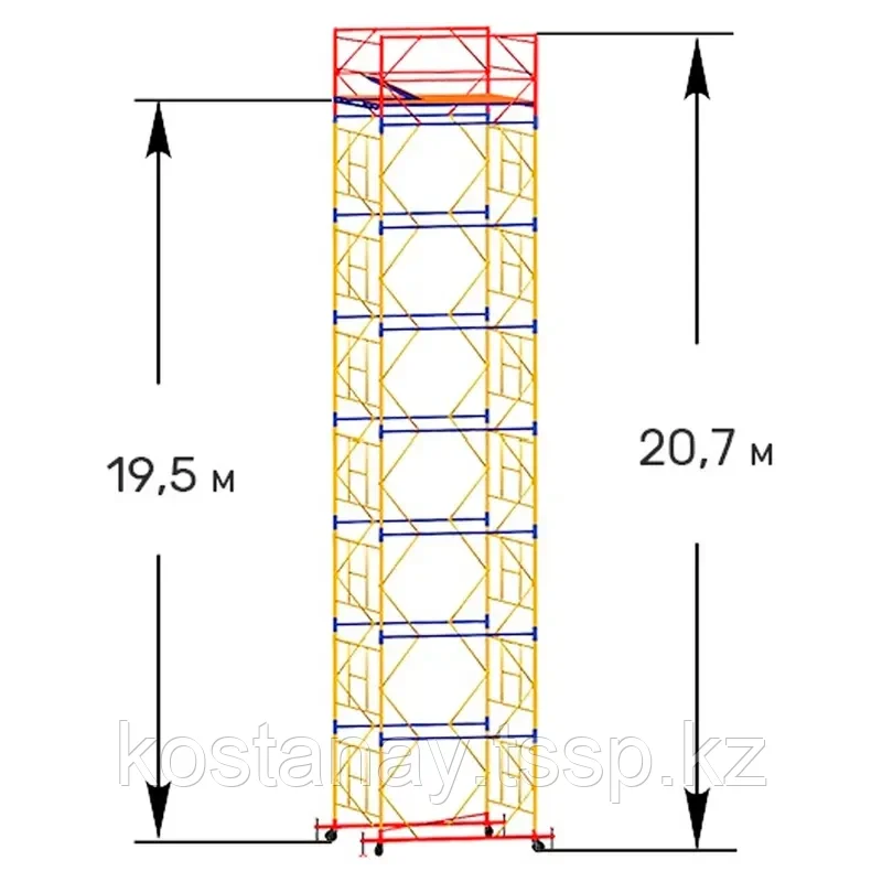 Вышка-тура двухсекционная МЗСК ВСП-250/2 16х21 20.8м - фото 1 - id-p110288792