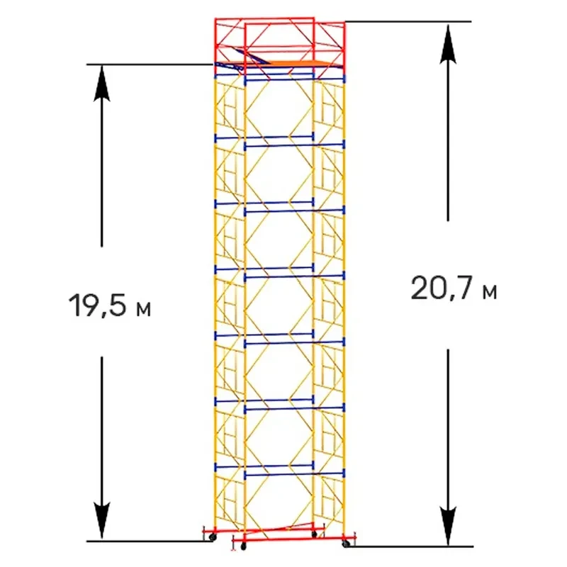 Вышка-тура двухсекционная МЗСК ВСП-250/2 16х21 20.8м - фото 1 - id-p110313690