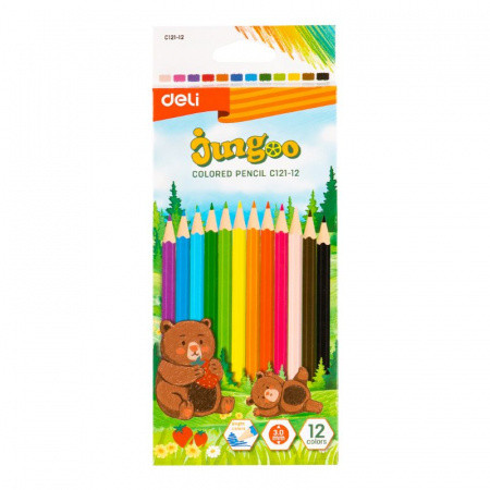 Карандаши цветные Deli "Bingoo", 12 цвета, картон - фото 1 - id-p110521716