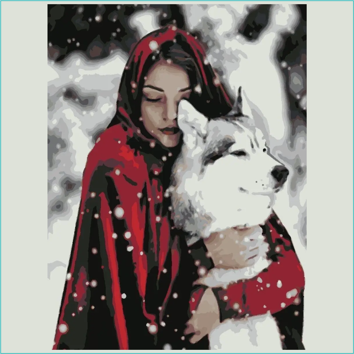 Картина по номерам "Девушка и волк. Красная шапочка" (40х50) - фото 1 - id-p110522105