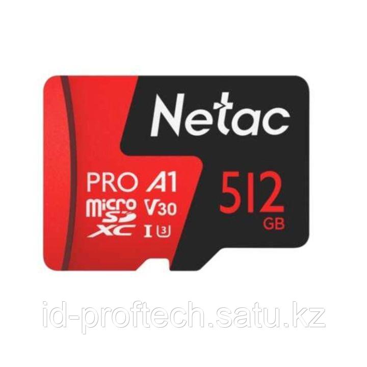 Карта памяти MicroSD, Netac P500 Extreme Pro 512GB 100MB-s Class 10, + SD Adapter - фото 1 - id-p110522297