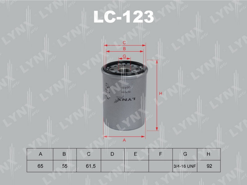 Фильтр Масляный LYNX LC123 - фото 1 - id-p110523063