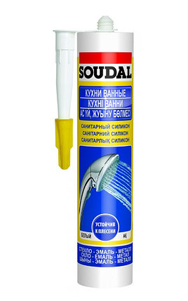 Soudal Санитарный силикон безцветный 280мл, фото 2