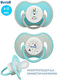 Пустышка силиконовая BPA-free, 6-12 мес Животные (2 шт) UVITON, фото 3