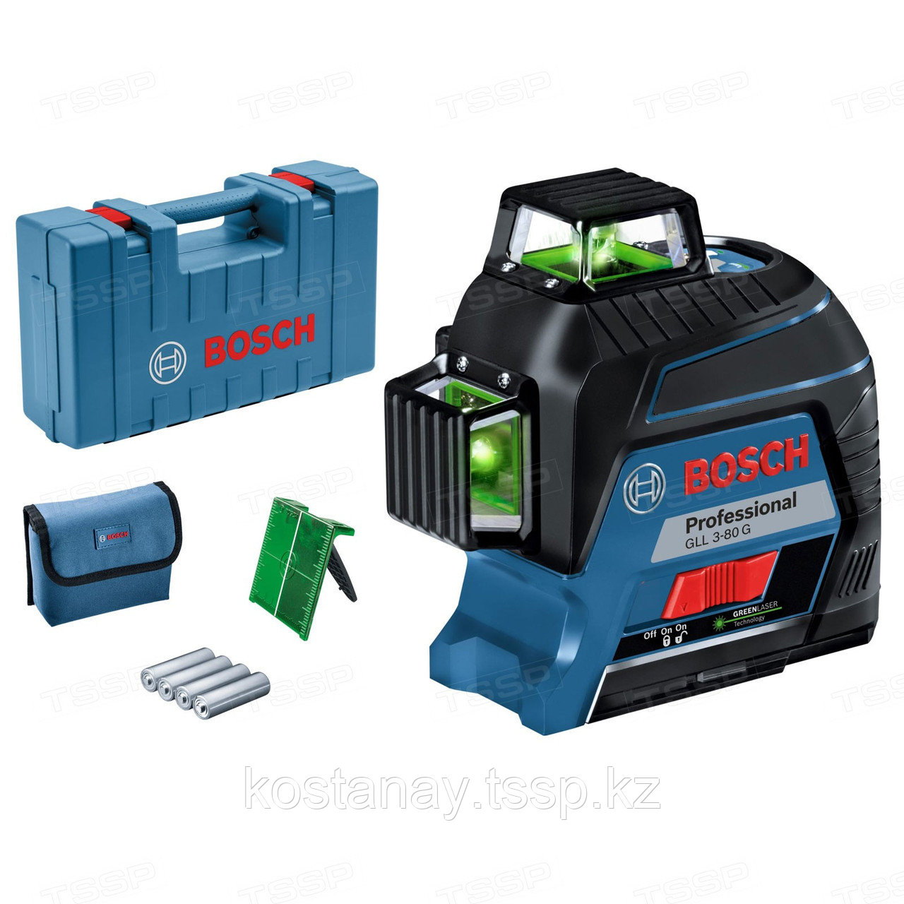 Лазерный линейный нивелир Bosch GLL 3-80 G Professional + кейс 0601063Y00 - фото 1 - id-p110283913