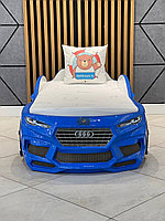 Кровать Машинка 3d без ящика Romeo голубая