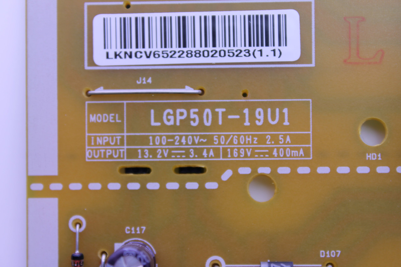 Блок питания телевизора LG50UM7650PLA модель: LGP50T-19U1 EAY65228802 - фото 2 - id-p110525246