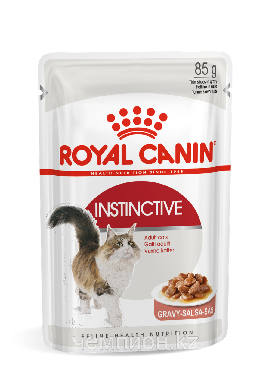 Royal Canin Instinctive in Sause, Роял Канин кусочки в соусе для кошек, профилактика МКБ, пауч 85 гр