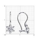 Серьги из серебра с фианитами SOKOLOV 94024972 покрыто  родием с замком петля коллекц. Серебро, фото 2