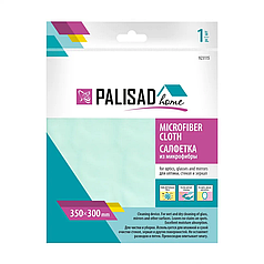 Салфетка из микрофибры для оптики, стекол и зеркал 350x300 мм, бирюзовая, Home// Palisad