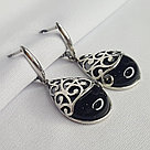 Серьги из серебра цветные камни  стекло ювелирное собственной огранки Красная Пресня 33312084а серебро, фото 2