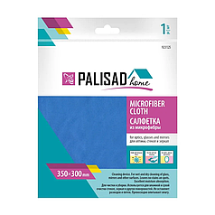 Салфетка из микрофибры для оптики, стекол и зеркал 350x300 мм, синяя, Home// Palisad