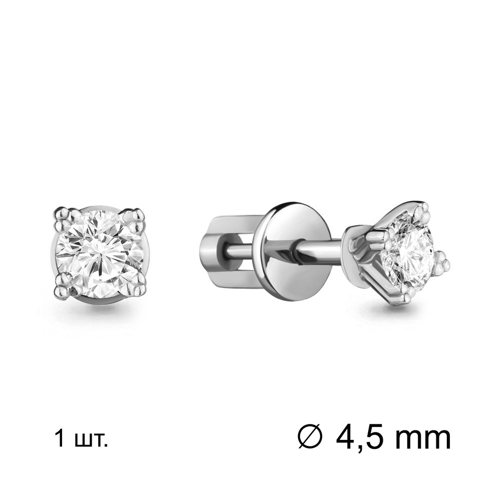 Серебряная серьга  Фианит Aquamarine 435091.5 покрыто  родием