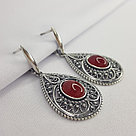 Серьги из серебра стекло ювелирное собственной огранки Красная Пресня 33312380Кр , с английским замком, фото 2