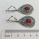 Серьги из серебра стекло ювелирное собственной огранки Красная Пресня 33312380Кр , с английским замком, фото 3