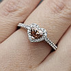 Золотое кольцо с бриллиантами 0.50Сt огранка "Сердце" SI1/Pink/ 0,40Сt VS2/H, 17.5 размер, фото 9