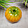 Искусственная тыква декоративная муляж средняя оранжевая с зеленым хвостиком 15х11 см, фото 3