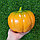 Искусственная тыква декоративная муляж средняя оранжевая с зеленым хвостиком 15х11 см, фото 4