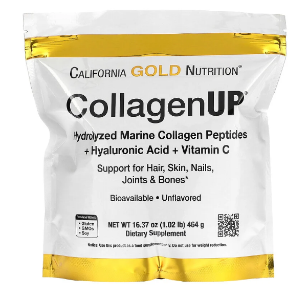 California Gold Nutrition, CollagenUP, морской гидролизованный коллаген, гиалуроновая кислота и витамин C, без