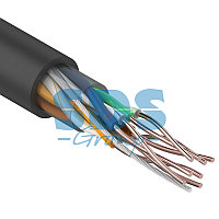 Бұралған жұп кабель U/UTP, CAT 5e, PE, 4PR, 24AWG, OUTDOOR, SOLID, қара, 100м, REXANT