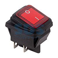 Выключатель клавишный 250V 15А (4с) ON-OFF красный с подсветкой ВЛАГОЗАЩИТА (RWB-507) REXANT Индивидуальная