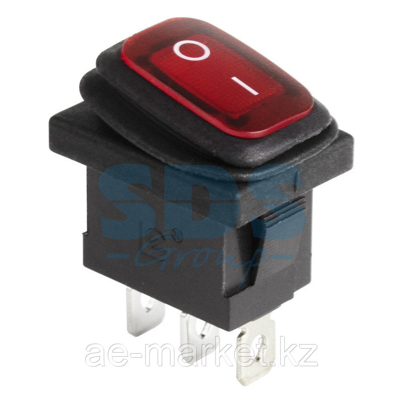 Выключатель клавишный 250V 6А (3с) ON-OFF красный с подсветкой Mini ВЛАГОЗАЩИТА (KCD1-201-4W) REXANT - фото 1 - id-p92019915