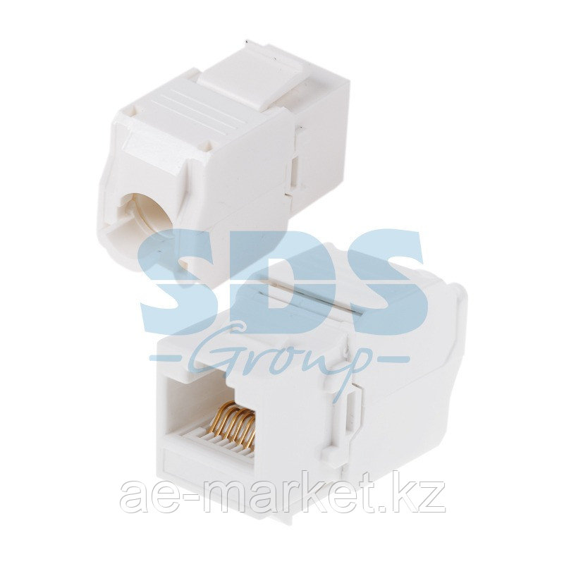 Модуль Keystone Jack RJ-45(8P8C) UTP, CAT 6, тип 180 градусов, самозажимной, белый REXANT
