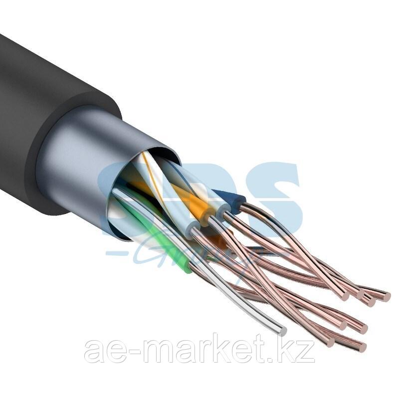 Кабель витая пара F/UTP, CAT 5e, PE, 4PR, 24AWG, OUTDOOR, SOLID, черный, 305м (коробка), REXANT - фото 1 - id-p98314851