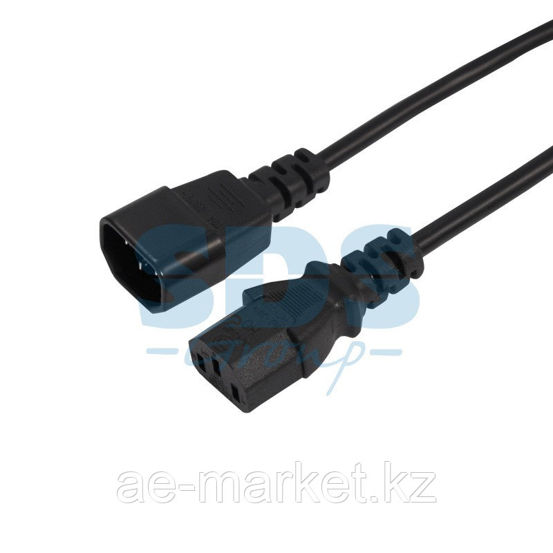 Шнур сетевой, евроразъем C13 - евроразъем C14, кабель 3x0,75 мм², длина 1,5 метра (PE пакет) REXANT - фото 1 - id-p92042751