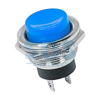 Выключатель-кнопка металл 250V 2А (2с) OFF-(ON) Ø16.2 синяя (RWD-306) REXANT