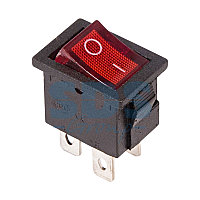 Выключатель клавишный 250V 6А (4с) ON-OFF красный с подсветкой Mini (RWB-207, SC-768) REXANT