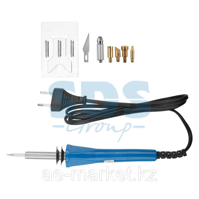 Выжигатель (набор паяльник - выжигатель), пирограф, 30Вт, 230В, 420-450°C, 6 насадок, блистер REXANT - фото 1 - id-p92023474