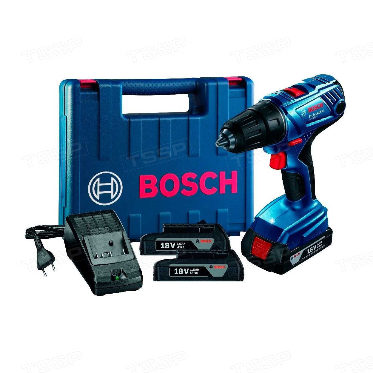 Аккумуляторная дрель-шуруповёрт Bosch GSB 180-LI Professional (2 аккумулятора) 06019F8307 - фото 1 - id-p110358095