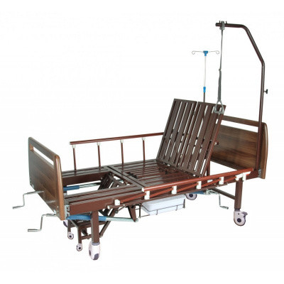 Механическая медицинская кровать с санитарным оснащением DHC FF-2 с функциями "кардио-кресло" и переворачивани - фото 1 - id-p110543452