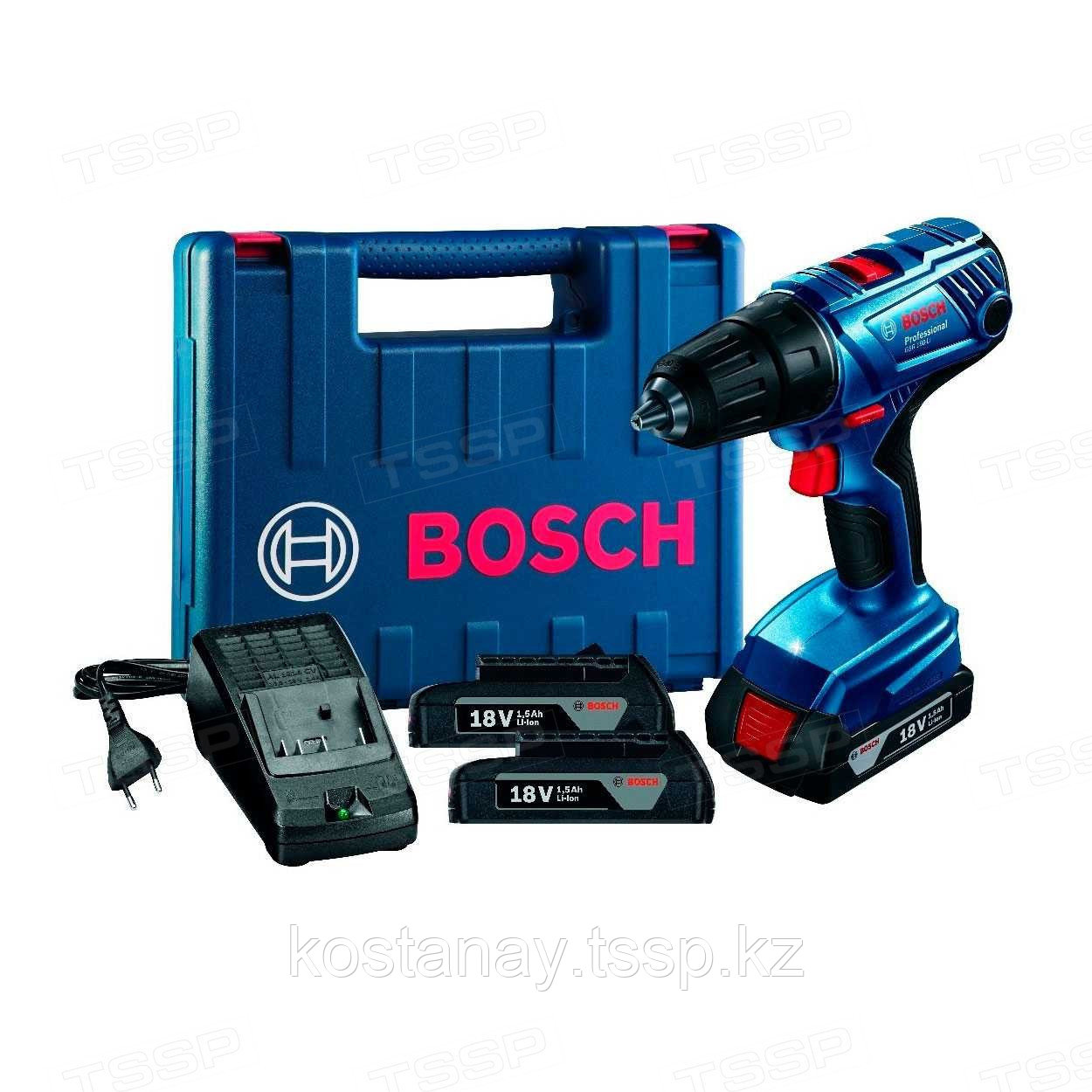 Аккумуляторная дрель-шуруповёрт Bosch GSB 180-LI Professional (2 аккумулятора) 06019F8307 - фото 1 - id-p110279955