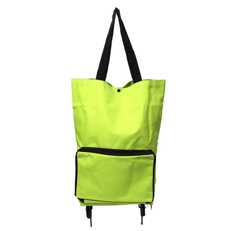 Складная сумка для покупок на колесиках зеленая - фото 2 - id-p97754718