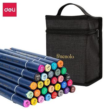 Набор маркеров для скетчинга DELI "Finenolo", двухсторонний, 30 цветов