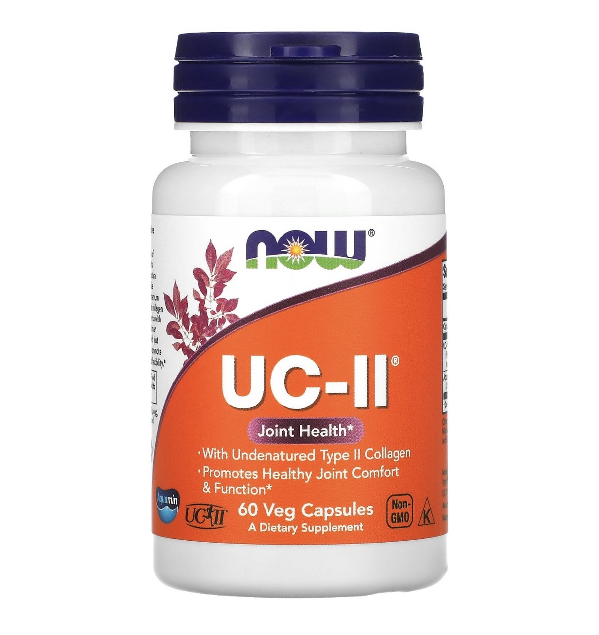 Now foods uc-II, добавка для здоровья суставов, неденатурированный коллаген типа II, 60 вег капсул - фото 1 - id-p110545093