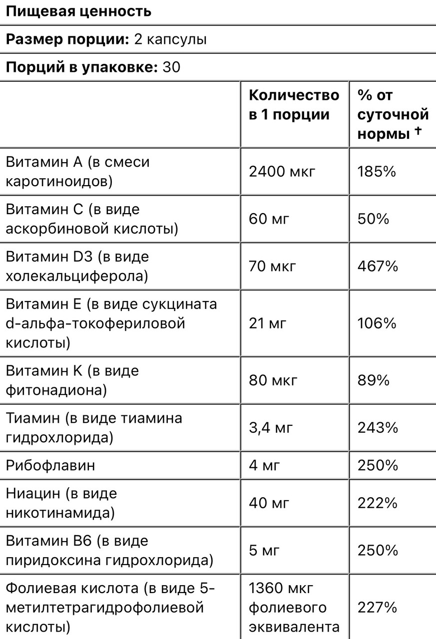 Мультивитамины для кормящих женщин, 60 капсул - фото 3 - id-p110545169