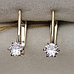 Серт GIA Золотые серьги с бриллиантами 0,61Ct 2.5 гр, 585 проба, фото 6
