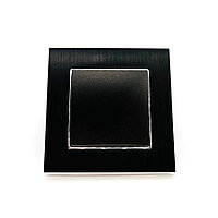 Выключатель перекрестный перекидной ZION 1-клавишный (черный с алюминиевой рамкой)